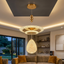 Luxury Crystal: Layered, gold-finished fixtures