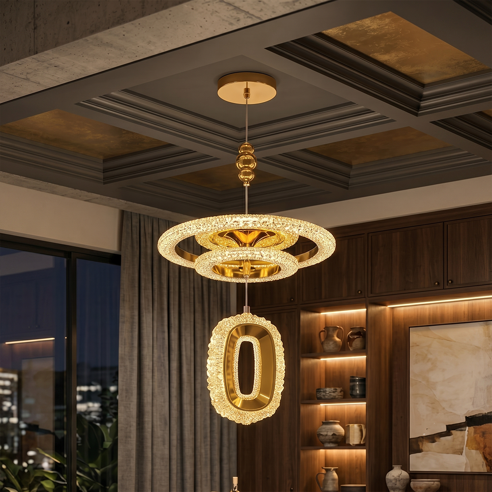 Luxury Crystal: Layered, gold-finished fixtures Main image